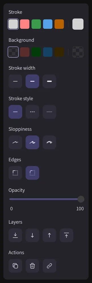 Left panel edits a selected shape's style.