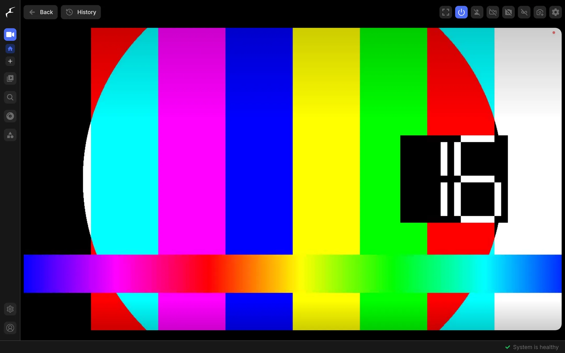 Full-size view enlarges the camera stream.