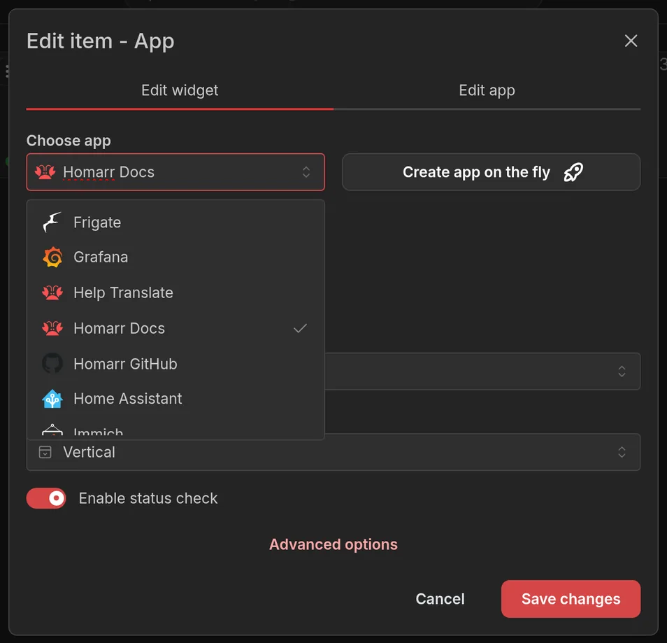 Assign a registered app to the empty tile