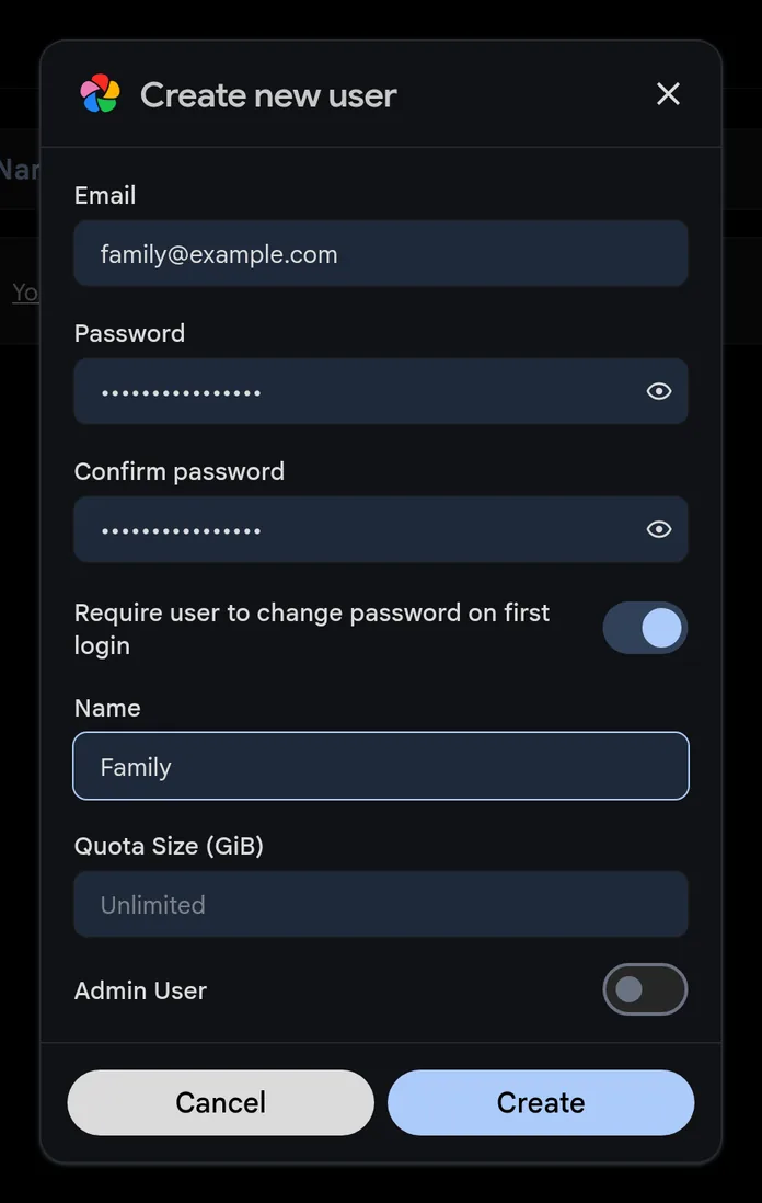 Add an account for each household member.