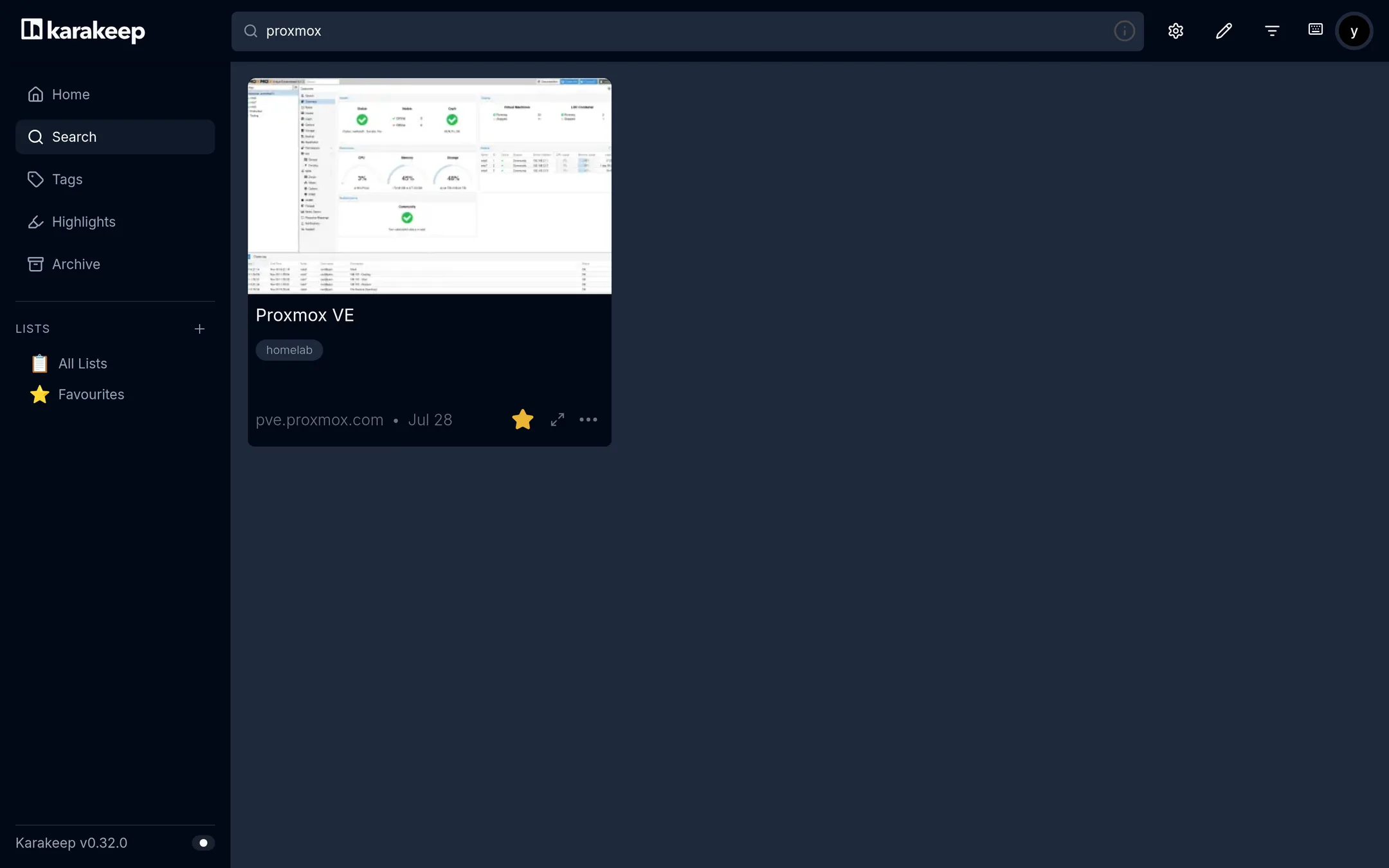 Search bar returns full-text matches.