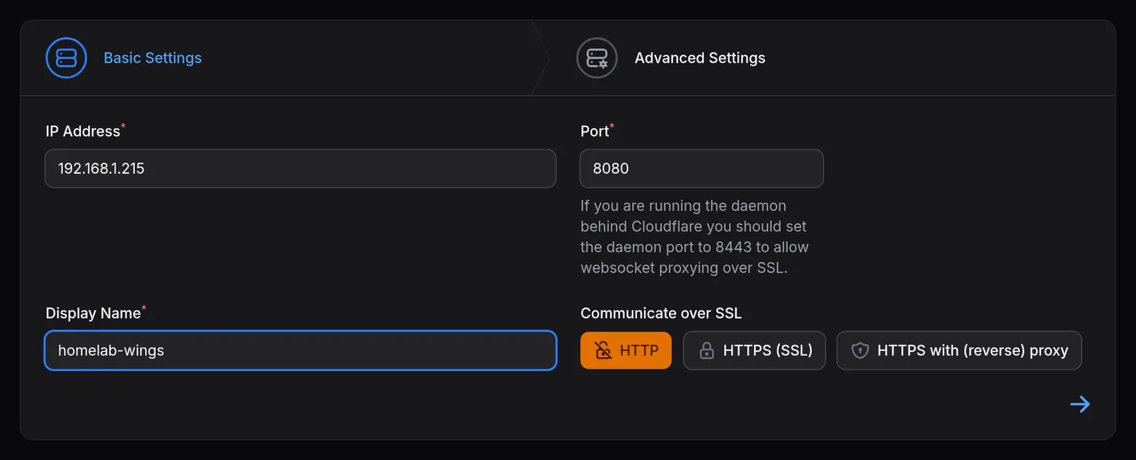 Create Node dialog holds the node name and IP address.