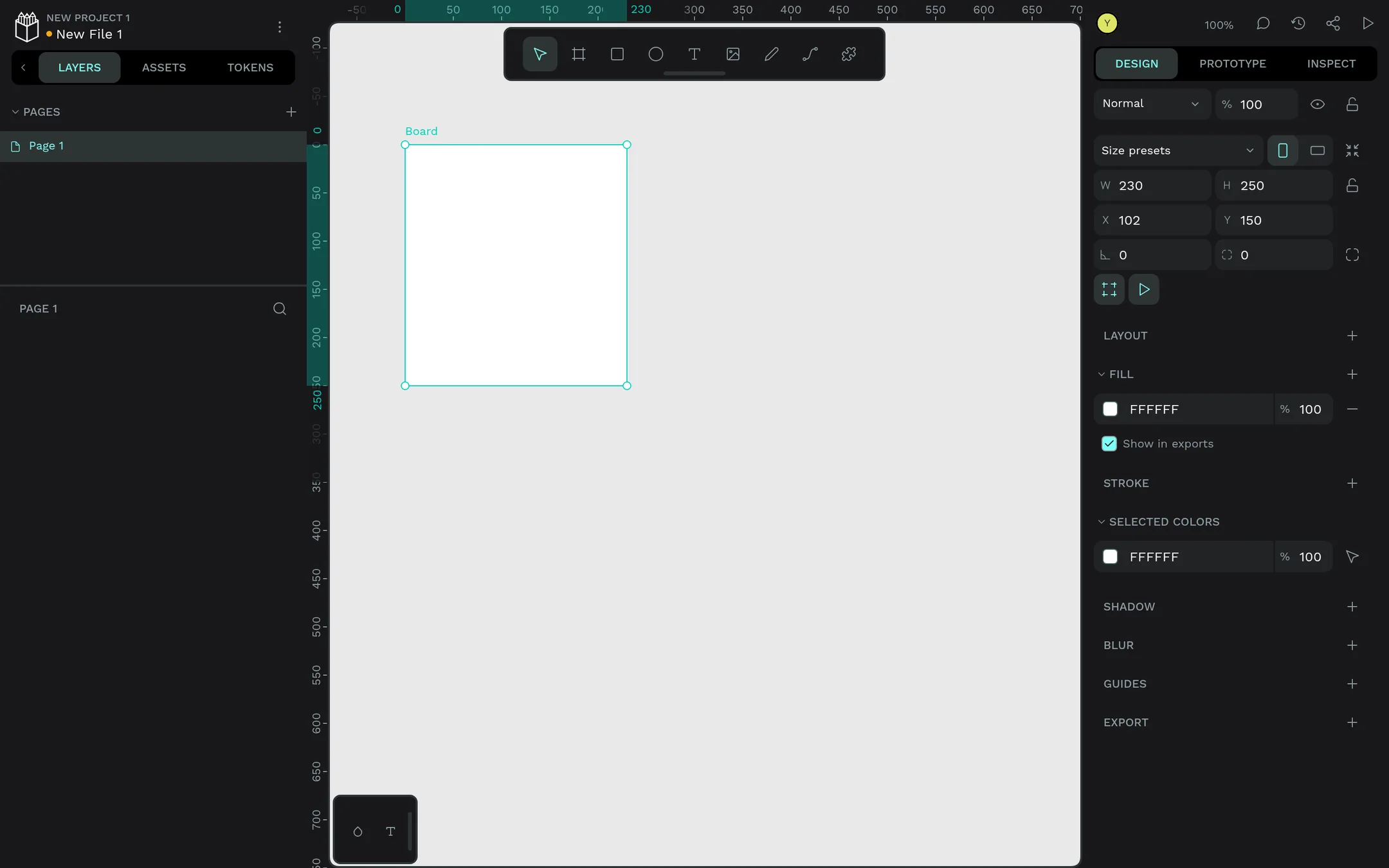 Workspace draws a new board.