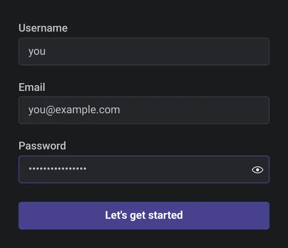 First account form becomes the admin.
