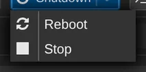 Open the dropdown for Stop or Reboot.