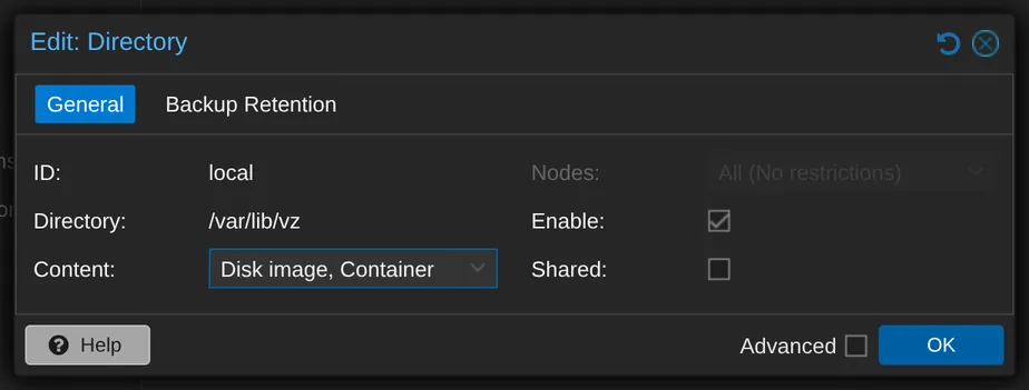 Narrow which content types the storage allows.