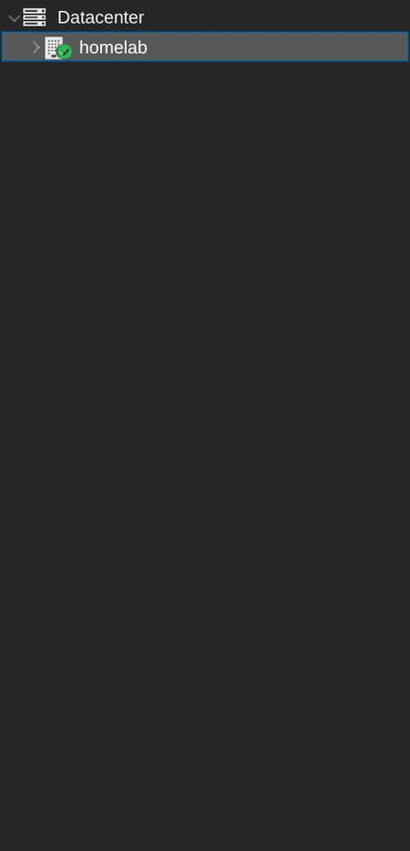 Left tree shows node homelab selected.