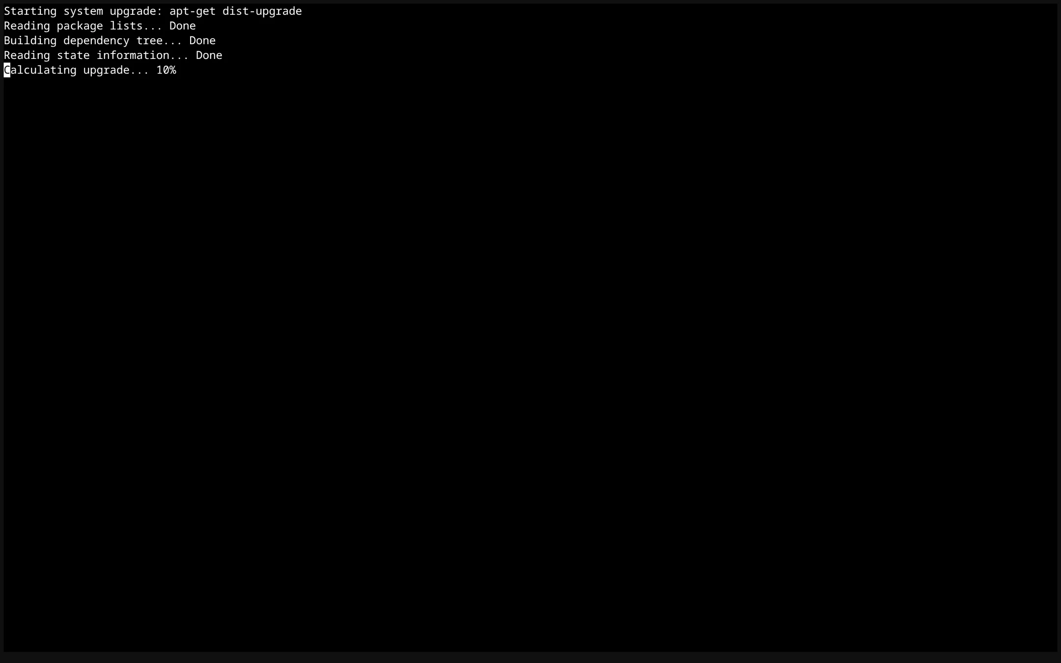 Watch the upgrade run in the task console.