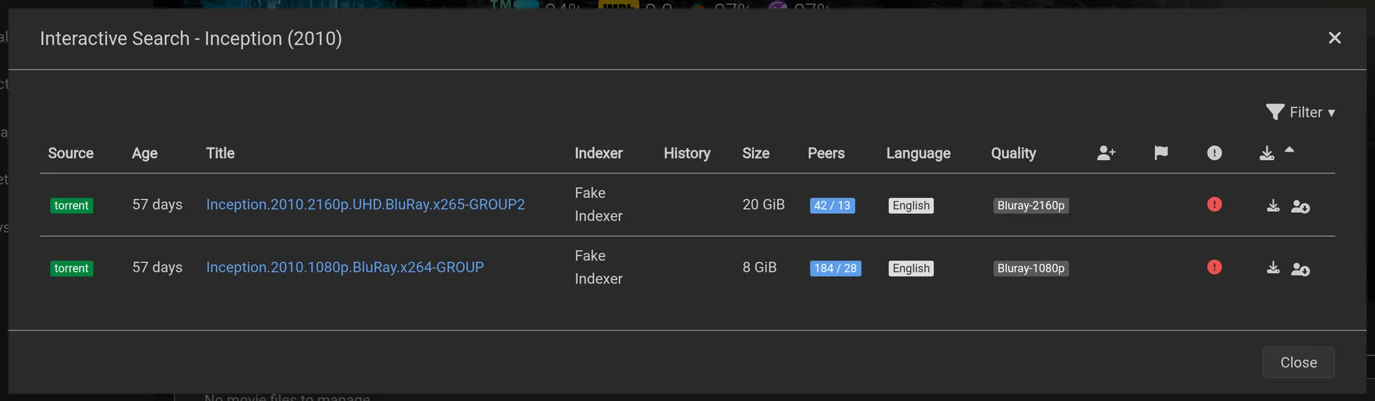 Pick a release manually with Interactive Search.