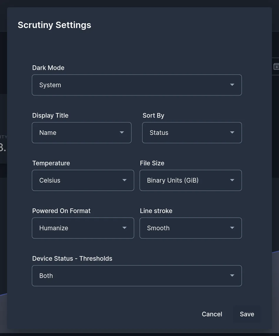 Settings page shows Celsius temperature and Both thresholds selected.